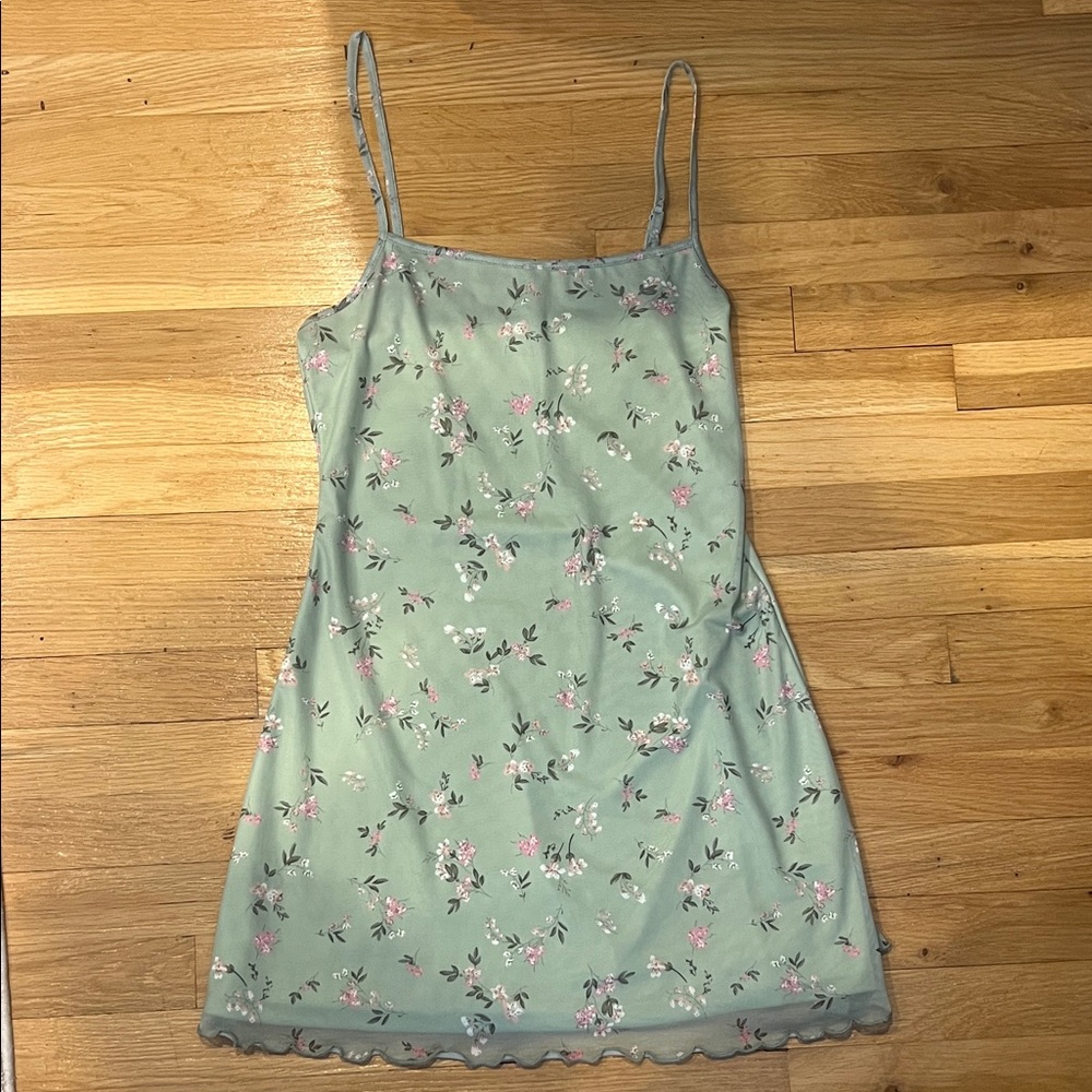Floral Green Slip Dress